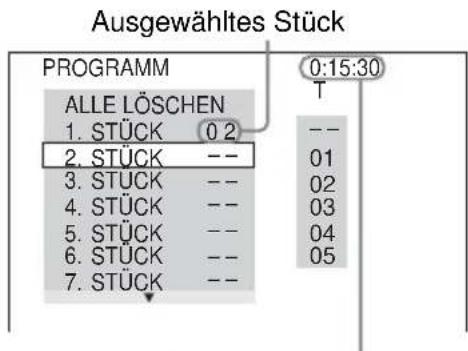 SONY DVPNS360 - Zusammenstellen eines eigenen Programms (Programmwiedergabe) - 7