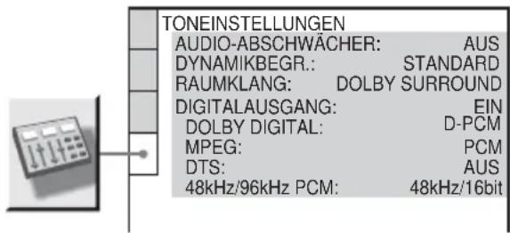 SONY DVPNS360 - Einstellungen für den Ton (TONEINSTELLUNGEN) - 1