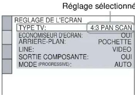 SONY DVPNS360 - Sélectionnez un réglage en appuyant sur ↑/↓, puis appuyez sur ENTER. - 1