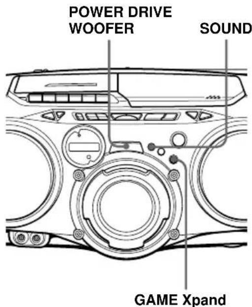 SONY CFDG70L - Auswählen der Klangbetonung (SOUND/ POWER DRIVE WOOFER/GAME Xpand) - 1