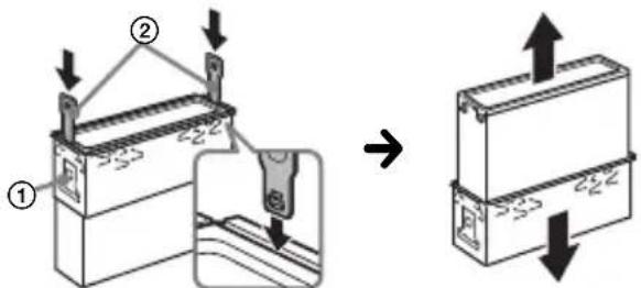 SONY CDXG1301U - Rimozione della staffa e della cornice protettiva - 2