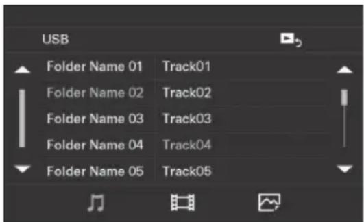 SONY XAVV631BT - Suchen nach einer Datei im Listenbildschirm - 1