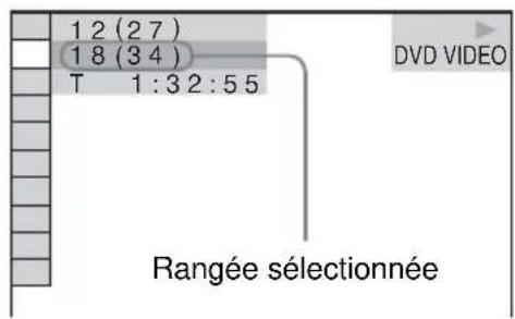 1 2 (2 7) 1 8 (3 4) T 1 : 3 2 : 5 5 Rangée sélectionnée DVD VIDEO
