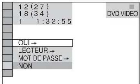 1 2 (2 7 ) 1 8 (3 4 ) T 1 : 3 2 : 5 5 OUI → LECTEUR → MOT DE PASSE → NON