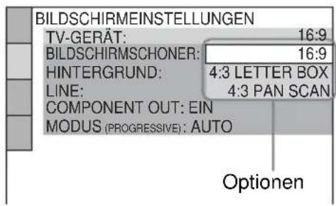 SONY DVPNS590P - Wählen Sie mit ↑/↓ die gewünschte Hauptoption aus und drücken Sie ENTER. - 1