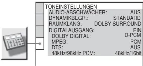 SONY DVPNS590P - Einstellungen für den Ton (TONEINSTELLUNGEN) - 1