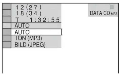 SONY DVPNS590P - Wählen Sie mit ↑/↓ die Option MODUS (MP3, JPEG) und drücken Sie ENTER. - 1