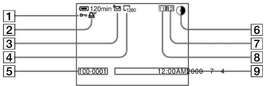 SONY MVCCD1000 - Indicateurs pendant la lecture d'images fixes - 1