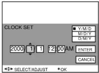 SONY MVCCD1000 - Sélectionnez l'année, le mois, le jour, l'heure ou la minute à régler à l'aide de ◀/▶ sur la touche de commande. - 1