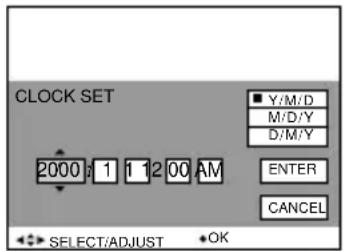 SONY MVCCD1000 - Sélectionnez le format d'affichage de la date désiré à l'aide de ▲/▼ de la touche de commande, puis appuyez sur ■ au centre. - 1