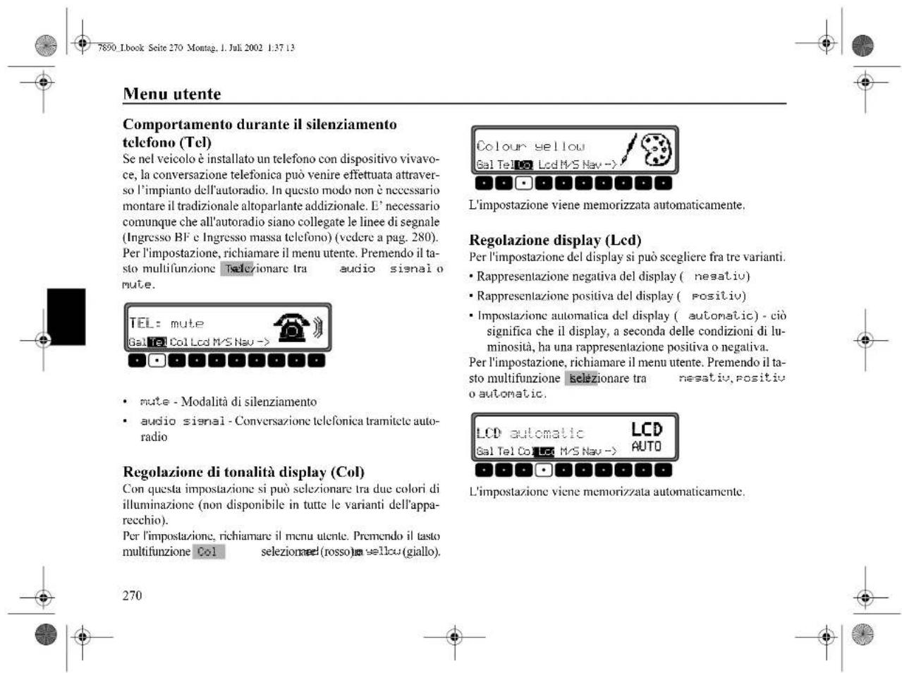 SONY MEX100NV - Impostazione della funzione GAL (Gal) - 10