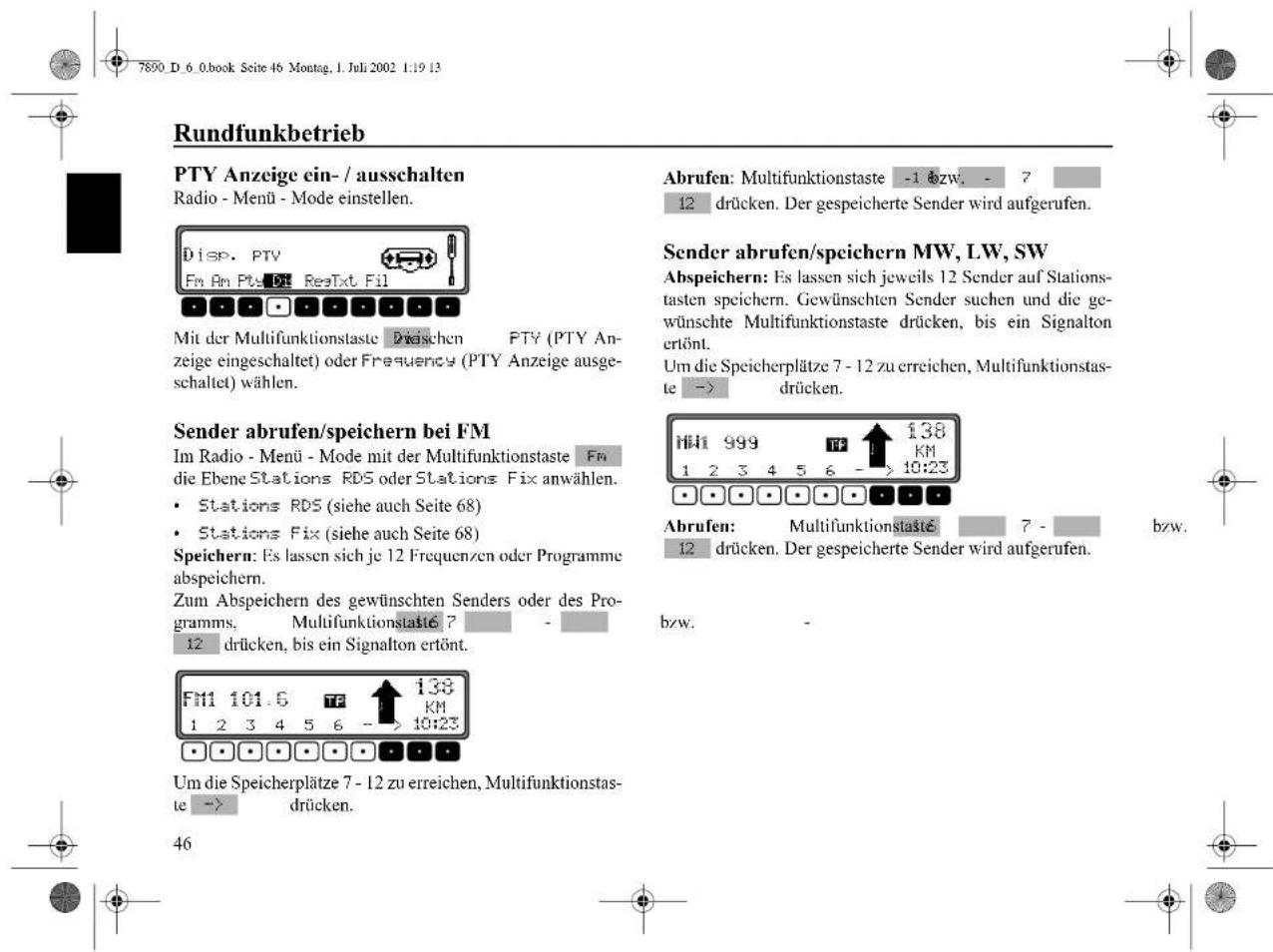 SONY MEX100NV - Program Type Auswahl (PTY) - 2