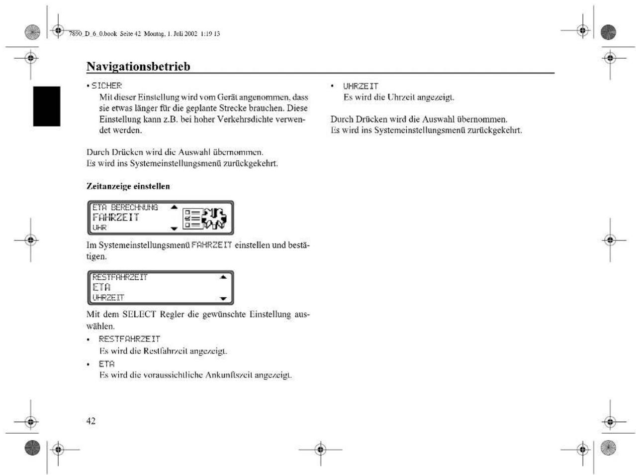 SONY MEX100NV - Berechnung der voraussichtlichen Ankunftszeit beeinflussen - 5