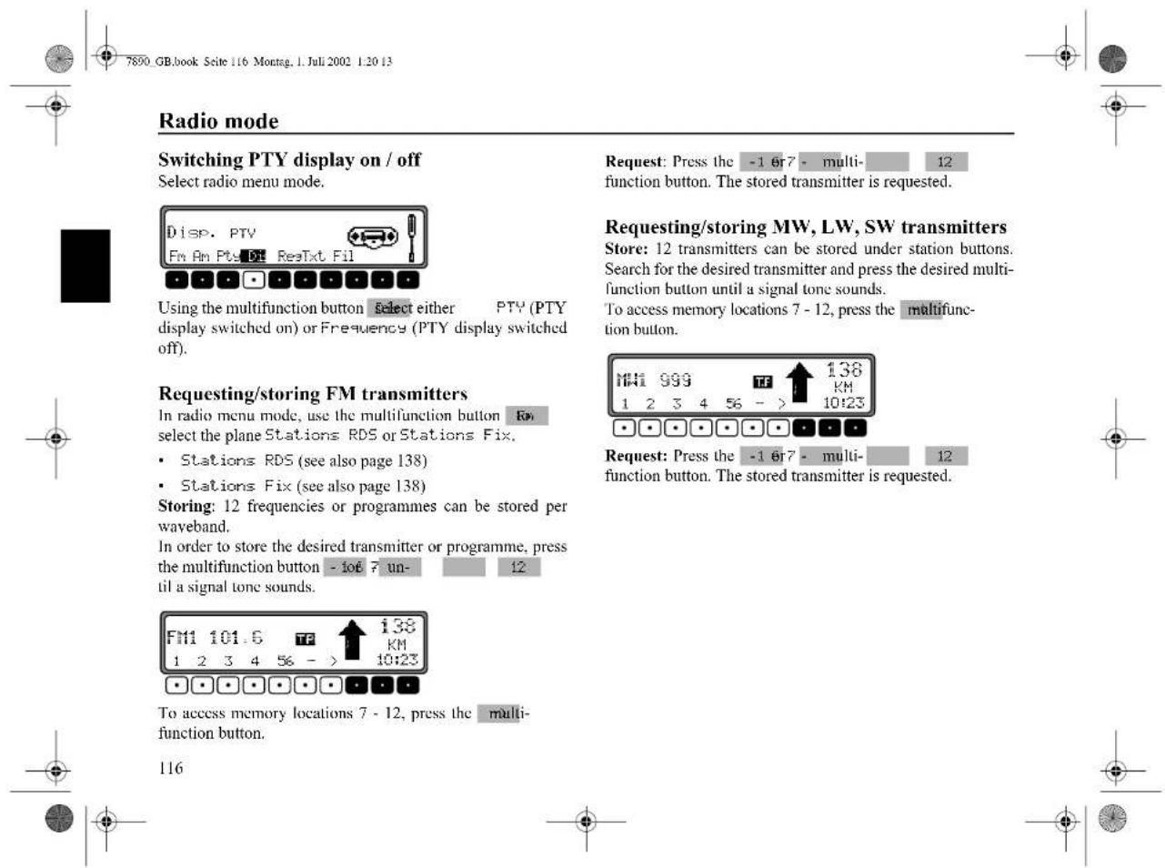 SONY MEX100NV - Programme type selection (PTY) - 7