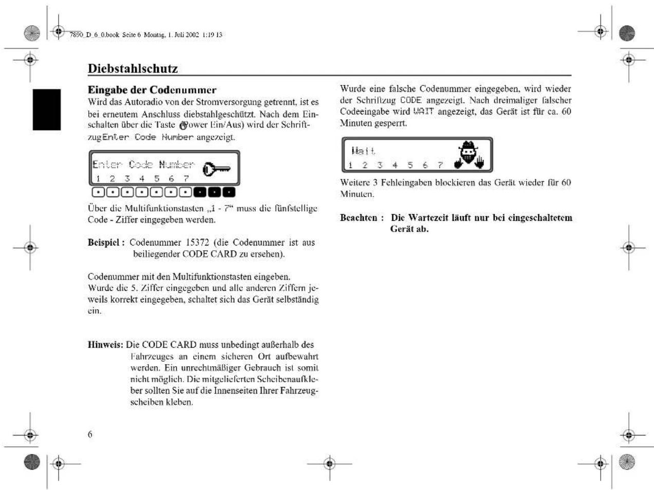 SONY MEX100NV - Eingabe der Codenummer - 3