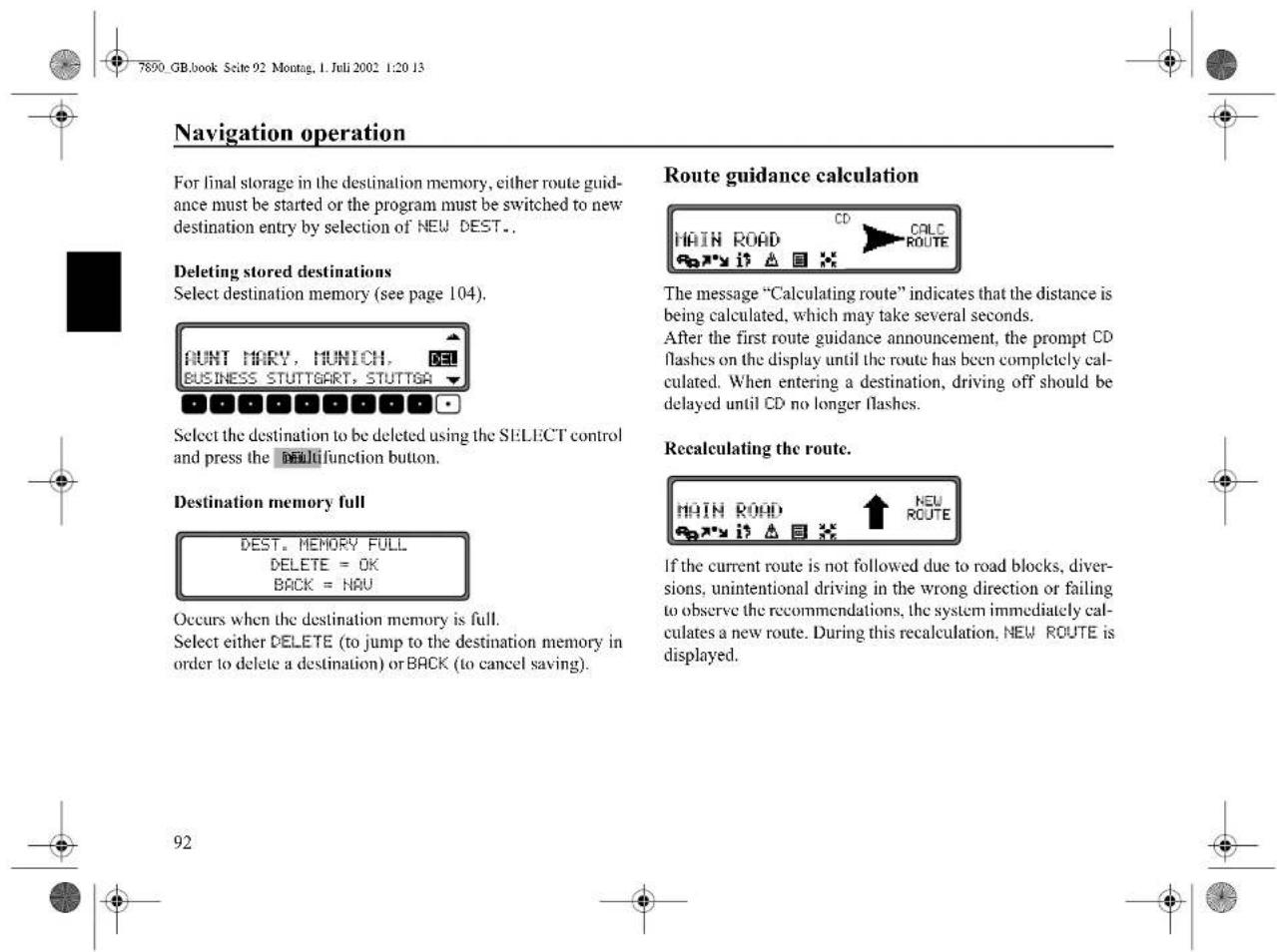 SONY MEX100NV - Storing a specified destination in the destination memory - 9