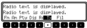 SONY MEX100NV - Switching radio text display on / off - 1