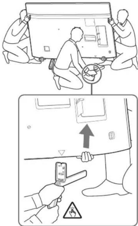 SONY Bravia KD75XG8599 - Nehmen Sie den Tischständer vom Fernsehgerät ab. - 1