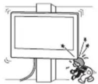 SONY Bravia KD75XG8599 - N'installez pas le support de fixation murale sur une surface ou les coins ou les cotes du téléviseur dépasseraient. - 1