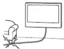 SONY Bravia KD55XG8196 - Verhindern Sie, dass das Netz- oder die Verbindungskabel eingeklemmt werden. - 1