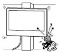 SONY Bravia KD55XG8196 - Não instale o suporte para montagem em paredes em que os cantos ou os lados do televisor fiquem afastados da parede. - 1
