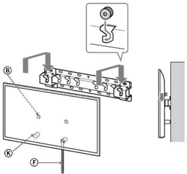 SONY Bravia KD55XG8196 - Installeer de tv op de voet of voetadapter. - 2