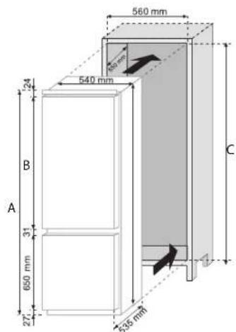 ROSIERES RBCP 31831 - SIZE OF THE APPLIANCE AND UNIT - 1