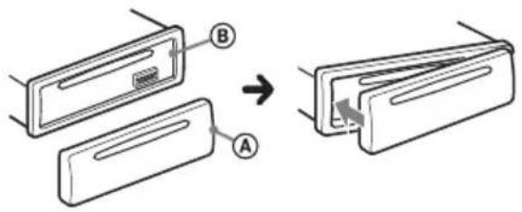 SONY CDXGT574UI - Anbringen der Frontplatte - 1