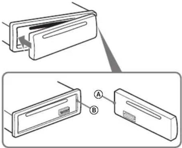 SONY CDXGT215C - Anbringen der Frontplatte - 1