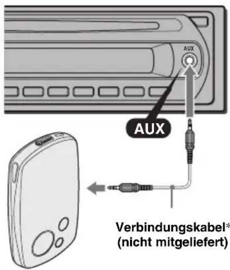 SONY CDXGT215C - Anschließen eines tragbaren Audiogeräts - 1