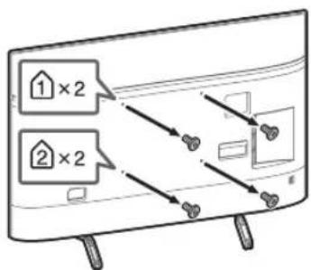 SONY Bravia KD75XG8505 - Теледидардың артқы жағынан бұрандаларды шығарыңыз. - 1