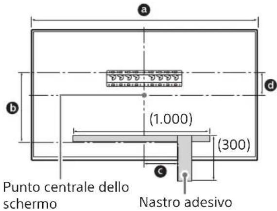 SONY Bravia KD75XG8505 - Contrassegnare la posizione di installazione sulla parete. - 1