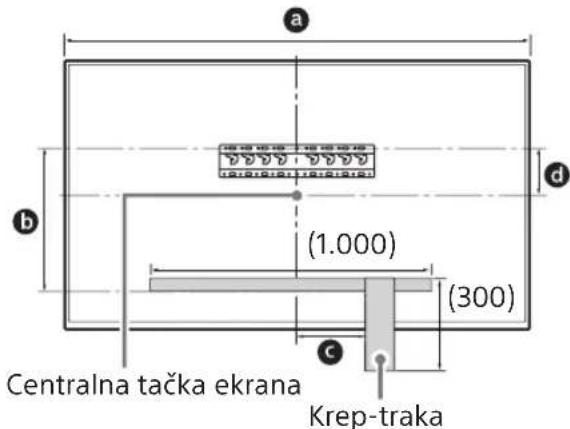 SONY Bravia KD75XG8505 - Қабырғадағы орнату орнын белгілеңіз. - 1