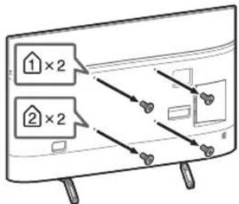 SONY Bravia KD75XG8505 - Remove the screws from the rear of the TV. - 1