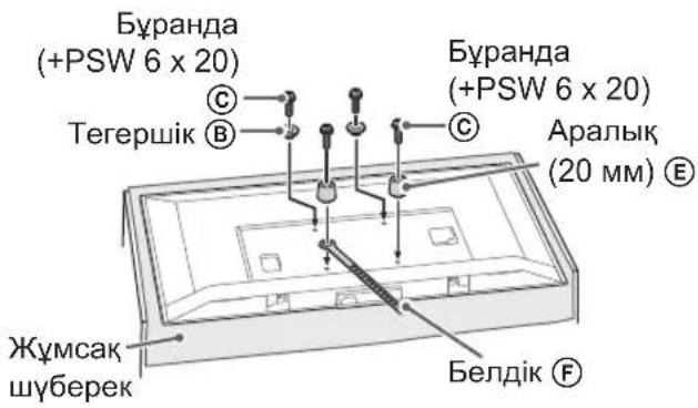 Буранда (+PSW 6 x 20) Тегершік (B) Буранда (+PSW 6 x 20) Аралык (20 мм) (E) Жумсак шуберек Белдік (F)