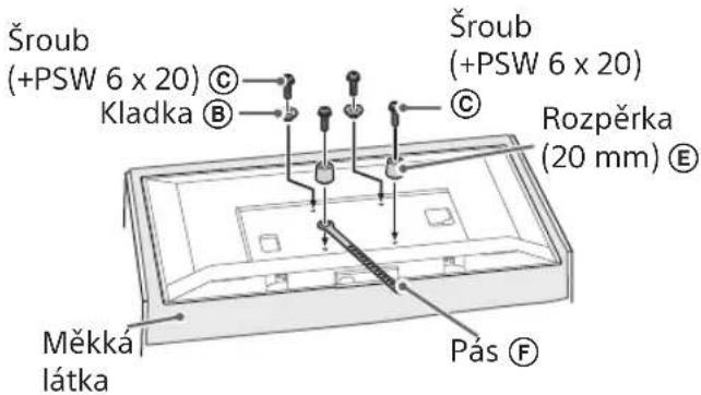 Šroub (+PSW 6 x 20) © Kladka Ⓑ Šroub (+PSW 6 x 20) © Rozpěrka (20 mm) Ⓔ Měkka látka Pás Ⓕ