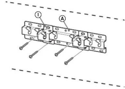 Technical diagram of a mechanical component with labeled parts ① and ②, showing bolted connections and dashed reference lines.