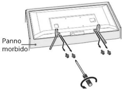 SONY Bravia KDL43WG665 - Rimuovere il supporto da tavolo dal televisore. - 1