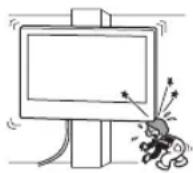 SONY Bravia KDL43WG665 - Nie montować uchwytu ściennego na powierzchniach, w przypadku których narożniki lub boki telewizora mogłyby wystawać poza powierzchnię. - 1