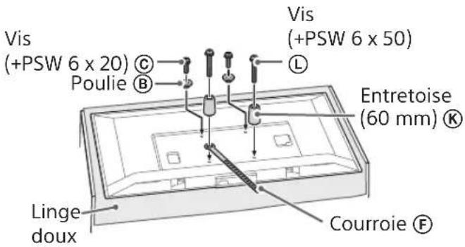 Vis (+PSW 6 x 20) © Poulie Ⓑ L Vis (+PSW 6 x 50) Entretoise (60 mm) ® Linge doux Courroie ⒨