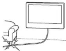 SONY Bravia KDL43WG665 - Dávejte pozor, aby nedošlo ke skřípnutí napájecí šňůry nebo propojovacího kabelu. - 1