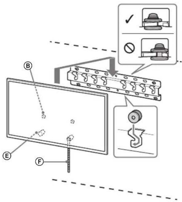 Technical diagram illustrating a mechanical assembly with labeled components and inspection instructions