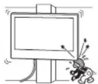 SONY Bravia KDL50WG663 - Não instale o suporte para montagem em paredes em que os cantos ou os lados do televisor fiquem afastados da parede. - 1