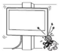 SONY Bravia KDL50WG663 - Neuzstadiet sienas   kronsteinu vietas, kur   televizora sturi vai sani   pec tam atradisies nost   no uzstadiisanas virmas. - 1