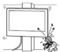SONY Bravia KDL50WG663 - Installer de wandmontagesteun nicht op een muuroppervlak waar bij de hoeken of de zijkanten van de tv de wand Niet raken. - 1