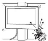 SONY Bravia KDL50WG663 - Nu instalati dispositivul de montare pe perete pe suprafete ale peretelui unde colturile sau pàrtile laterale ale tevizorului ies in afara fata de suprafata peretelui. - 1