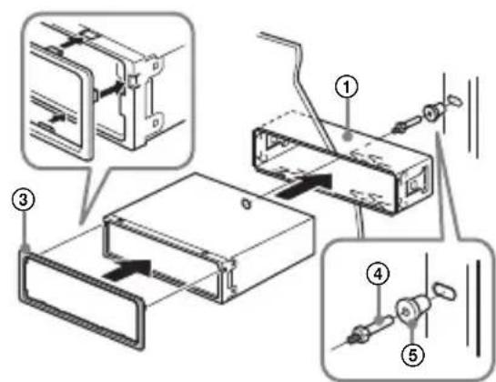 SONY MEXN4300BT - Montaggio dell'apparecchio sul cruscotto - 2