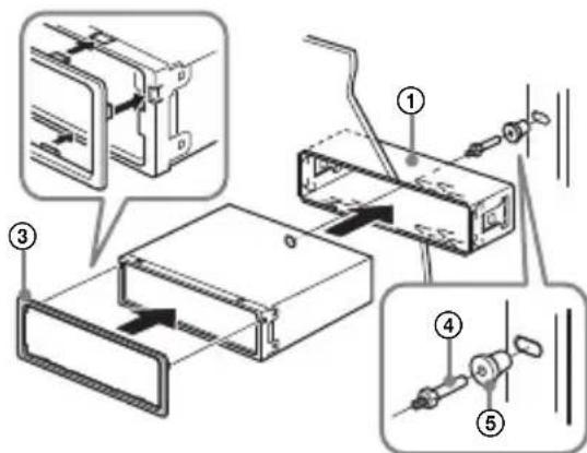 SONY MEXN4300BT - Mounting the unit in the dashboard - 2