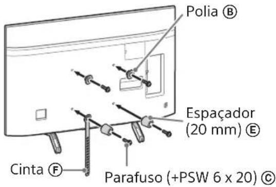 Polia Ⓑ Espaçador (20 mm) Ⓔ Cinta Ⓕ Parafuso (+PSW 6 x 20) Ⓓ