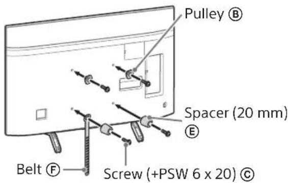 Pulley Ⓑ Spacer (20 mm) Belt Ⓕ Screw (+PSW 6 x 20) Ⓒ